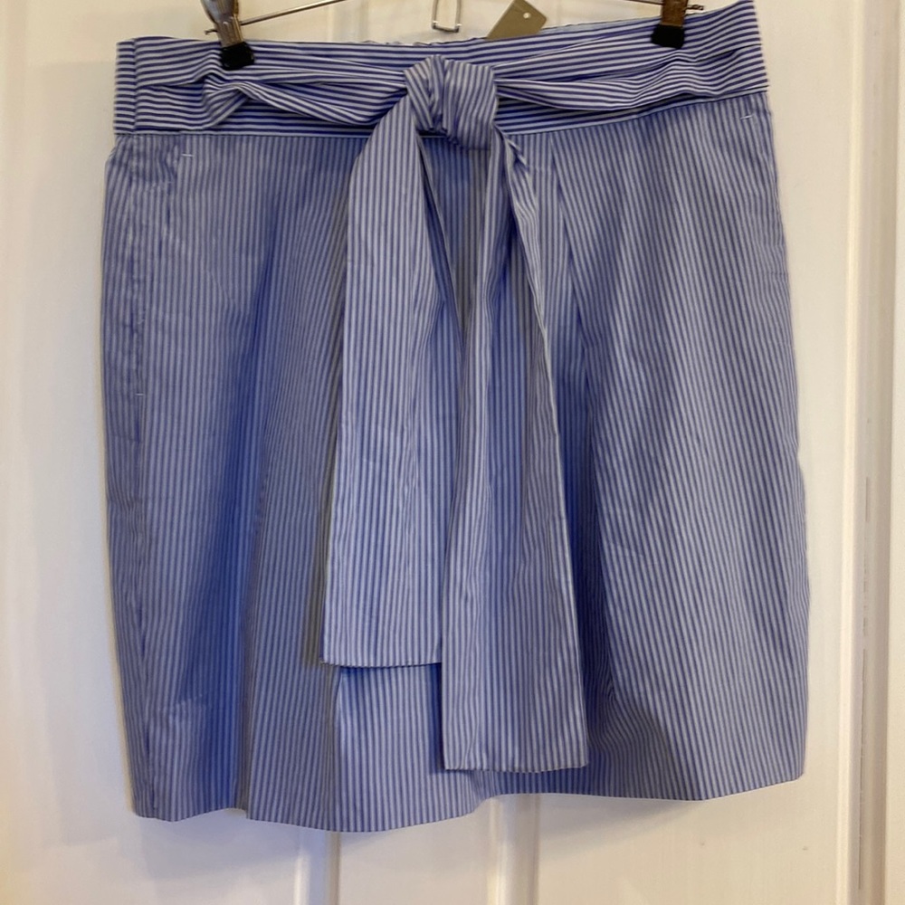 J Crew blue striped skirt. Never worn. Perfect condition